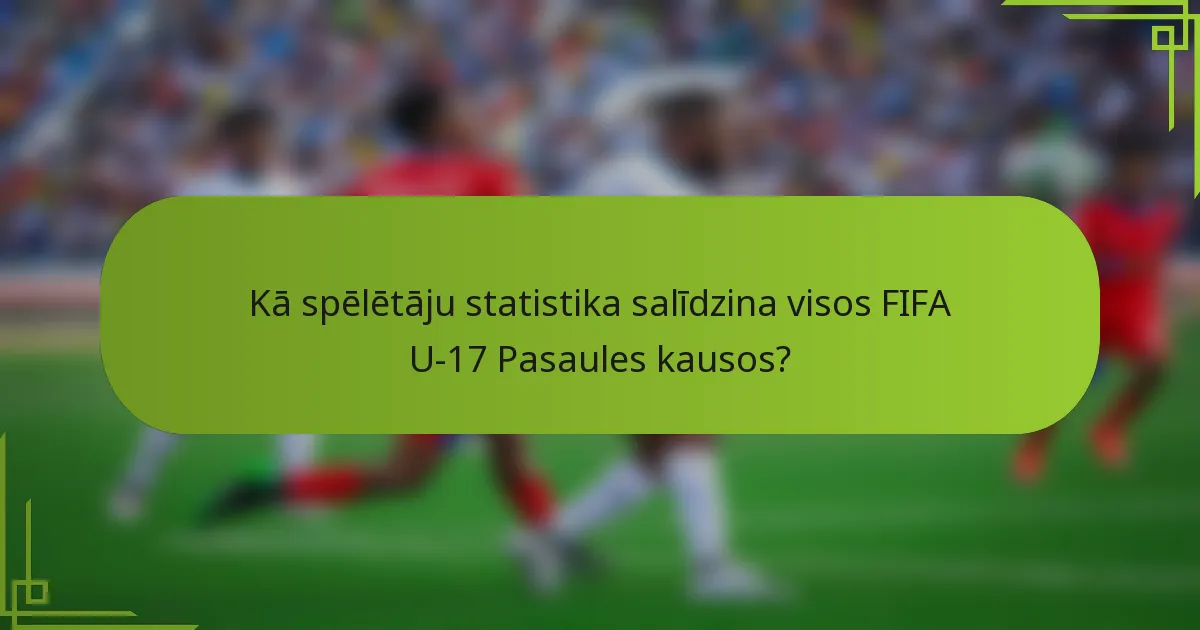 Kā spēlētāju statistika salīdzina visos FIFA U-17 Pasaules kausos?
